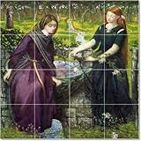 IMAGE OF Dante Gabriel Rossetti Mythology Tile Mural Traditional Home Renovate | 17x17 using (16) 4.25x4.25 tiles
