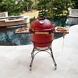 from The Cowshed Kamado Joe Ceramic Grill with cart and shelves - Red Model KJ-23R