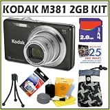 Kodak Easyshare M381 12.4MP Digital Camera in Black + 2GB Accessory Kit