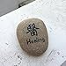 Healing Kanji Engraved Stone, Inspirational Sandblast, Perfect Gorgeous Unique Gift Ideas,Natural Beach Pebble Rock
