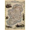 1800'S MAP IRELAND DUBLIN IRISH SEA 1850 VINTAGE POSTER