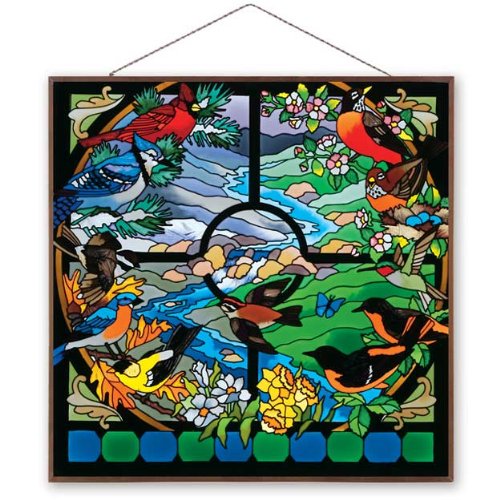 Joan Baker Designs APM119 Four Seasons Glass Art Panel, 19-1/2 by 19-1/2-Inch Joan Baker Designs APM119 Four Seasons Glass Art Panel, 19-1/2 by 19-1/2-Inch