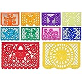 CalMex Mexican Papel TISSUE Picado Paper Banner (15 Feet Long) 10 beautiful Designs as Pictured