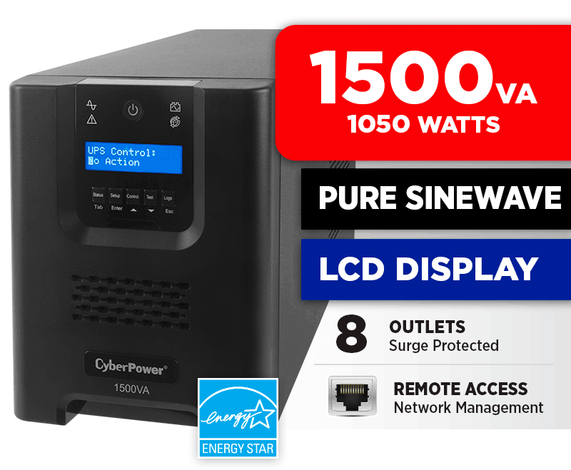 CyberPower PR1500LCD Smart App Sinewave UPS 1500VA 1050W