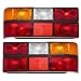 Driver and Passenger Taillights Taillamps Lenses with Black Trim Replacement for Volvo 13724497 13724505
