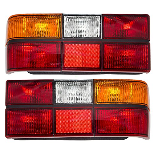 Driver and Passenger Taillights Taillamps Lenses with Black Trim Replacement for Volvo 13724497 13724505