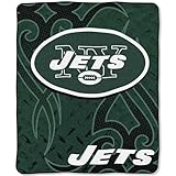 New York Jets NFL Royal Plush Raschel Blanket (Tattoo Series) (50"x60")