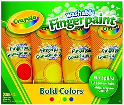 Crayola 4ct Washable Fingerpaints Primary Review | 4 Year Old Games
