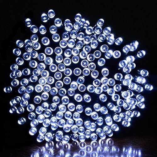 Efrank Solar Power 100 Led Wedding Flash Fairy String with 8 Modes Safe &amp; Bright Light Christmas Party Garden Waterproof Light Strings (white)