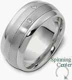 Platinum SPINNING Wedding Band Ring with 6 Diamonds