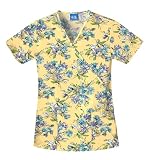 Cherokee Uniforms Print Poly/Cotton Mock Wrap Scrub Tops-Assorted Styles (XS-3X)