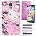 EpicGadget(TM) Samsung Galaxy S5 Handmade 3D Luxury Crystal Bling Bling Heart Polka Dot Bow Miss Kitty Fairy Tale Case For Samsung Galaxy S5 i9600 + S5 i9600 Screen Protector + 1 Stylus Pen (Random Color) (US Seller!!) (Pink Miss Kitty Fairy Tale Case)