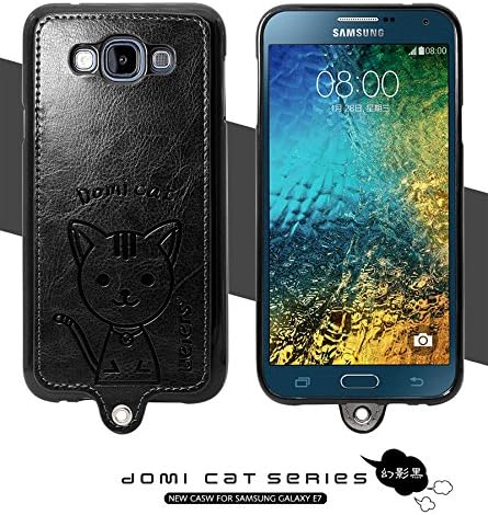 "Hello Deere" "Leiers Domi Cat" Series Ultra Compact PU Leather Soft Cover for Samsung Galaxy E7 (Black DMM-TPU-SXE7-02)