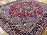 10'0 x 12'7 Red Persian Hand Knotted Wool Mashad Rug