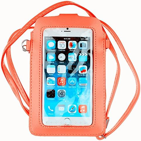 Cell Phone Pouch ,iBest4u(TM) PU leather + [Touch-Screen] Soft Plastic [Cell Phone Bag] [Messenger Bag] with Shoulder Starps for Apple [iPhone 6 Plus] Samsung Galaxy [Note 4] [Note 3] [Note 2] - Orange