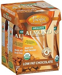 Pacific Natural Foods Organic Almond Non-Dairy Beverage, Low Fat Chocolate, 8-Ounce Pouches (Pack of 24)
