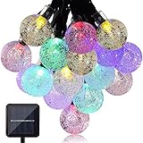 ieGeek LED50球 LEDイルミネーションライト ソーラーLEDストリングライト 光センサー内蔵 ８パターン点灯コントローラ付きLED電飾 省エネ/長寿命/高輝度/防水IP64 フェアリーライ