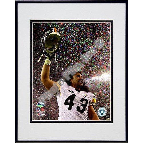 Photo File Pittsburgh Steelers Troy Polamalu Super Bowl XLIII Celebration Framed Photo