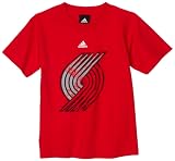 NBA Youth Portland Trail Blazers Short Sleeve Tee "Distressed Logo" - R8A3Rl3Tb (Red, Medium)