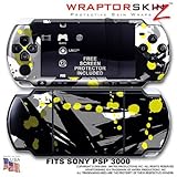 Abstract 02 Yellow WraptorSkinz Skin and Screen Protector Kit fits Sony PSP ....