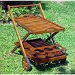 Tea Trolley w/wheels (Stained Acacia) (29.75"H x 23.5"W x 34.25"D)