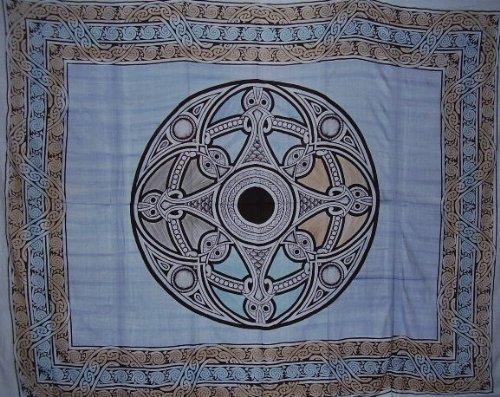 CELTIC WHEEL TAPESTRY ~ Celtic Wheel tapestry in a lovely light blue crayola CELTIC WHEEL TAPESTRY ~ Celtic Wheel tapestry in a lovely light blue crayola