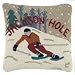 Chandler 4Corners Jackson Hole Skier Winter Ski 18" Pillow - Hooked in New Zealand Wool.
