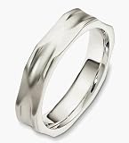 5mm 14 Karat Multi Texture White Gold Wedding Band Ring