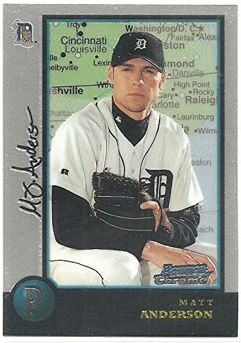 Matt Anderson 1998 Bowman Chrome International Refractor Detroit Tigers Parallel Rookie Card #440
