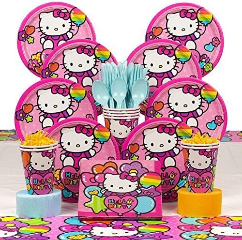 Hello Kitty Rainbow Deluxe Kit (Serves 8) by ANYTIME COSTUMES