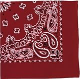 Bandanas by the Dozen (12 units per pack, 100% cotton) [Red Paisley]