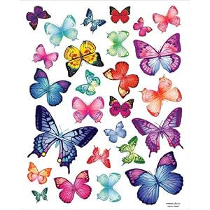 26 Vibrant Butterflies Vinyl Peel & Stick Home Wall Sticker Decals