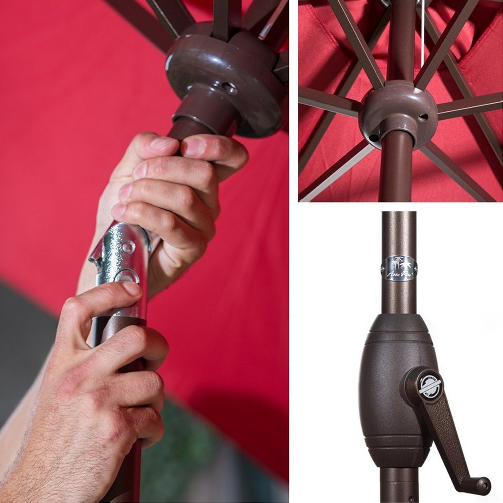 Abba Patio 9 Ft Market Outdoor Aluminum Table Patio Umbrella with Push