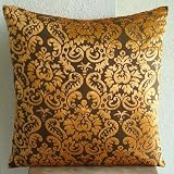 Flaming Ebony - Decorative Pillow Cover - Velvet Pillow Cover with Damask Design