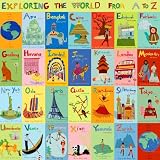 Oopsy Daisy Exploring the World From A-Z Stretched Canvas Wall Art by Jenny Kostecki-Shaw, 30 by 30-Inch
