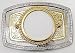 Sterling Silver/Gold Plated Dollar Holder Belt Buckle
