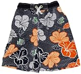 Nautica Boy’s Hibiscus Print Swim PullOn Trunks/Shorts -navy blue-8 Y