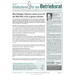 Urteilsdienst f�r den Betriebsrat - UBR [Jahresabo]