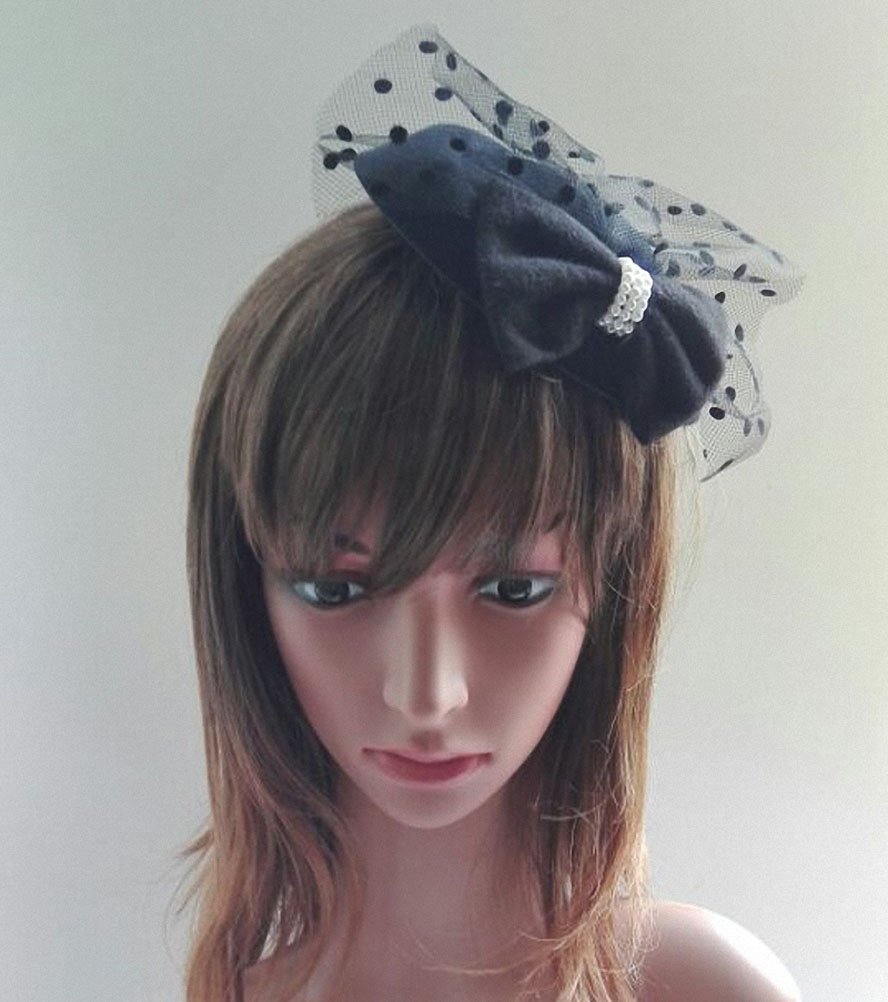 Women's Fascinators Hat Pillbox Hat Cocktail Party Hat with Veil Hair Clip