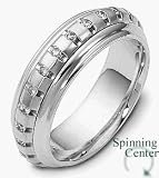 Designer 14 Karat White Gold Unique SPINNING Diamond Anniversary Ring