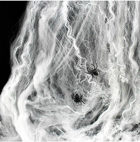 Halloween Party Decoration Props Spider Cotton Cobweb with 4 Spiders