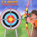Fitness Gear kids archery bow and arrows with target stand and arrow carry case set