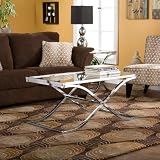 Accent Metal and Glass Cocktail Coffee Table - Chrome