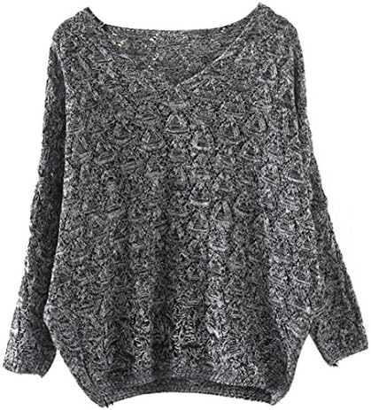 Women Sweater, FANTASDE Womens Casual Long Sleeve Jumper Sweaters Coat Blouse (Free Size-Sleeve:12.60'', Dark Grey)