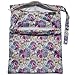 #1 Premium Quality Waterproof PUL Durable Designer Wet Bag for Baby Cloth Diaper / Multipurpose Storage Organizer Bag★ Machine Washable with Snap handle for strollers - for girls / guys. ★ (White Based with circular designs)★Arelpro★