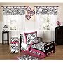 Funky Zebra and Hot Pink Toddler Bedding - 5pc Set