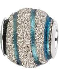 925 Sterling Silver And Blue Swirl Bead For Chamilia, Pandora, Biagi, Personality, Reflections And More Charm Bracelets