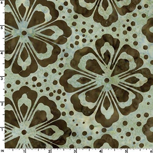 Fresh Water Designs Kahuna Batiks Fabric - Flower & Dot - Seafoam #KAH01-030