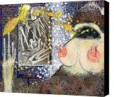the primitive community Canvas Print / Canvas Art   Artist M Mellon