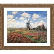 Easy Apply Wall Sticker Painting - Tulip Fields with Rijnsburg Windmill, Claude Monet
